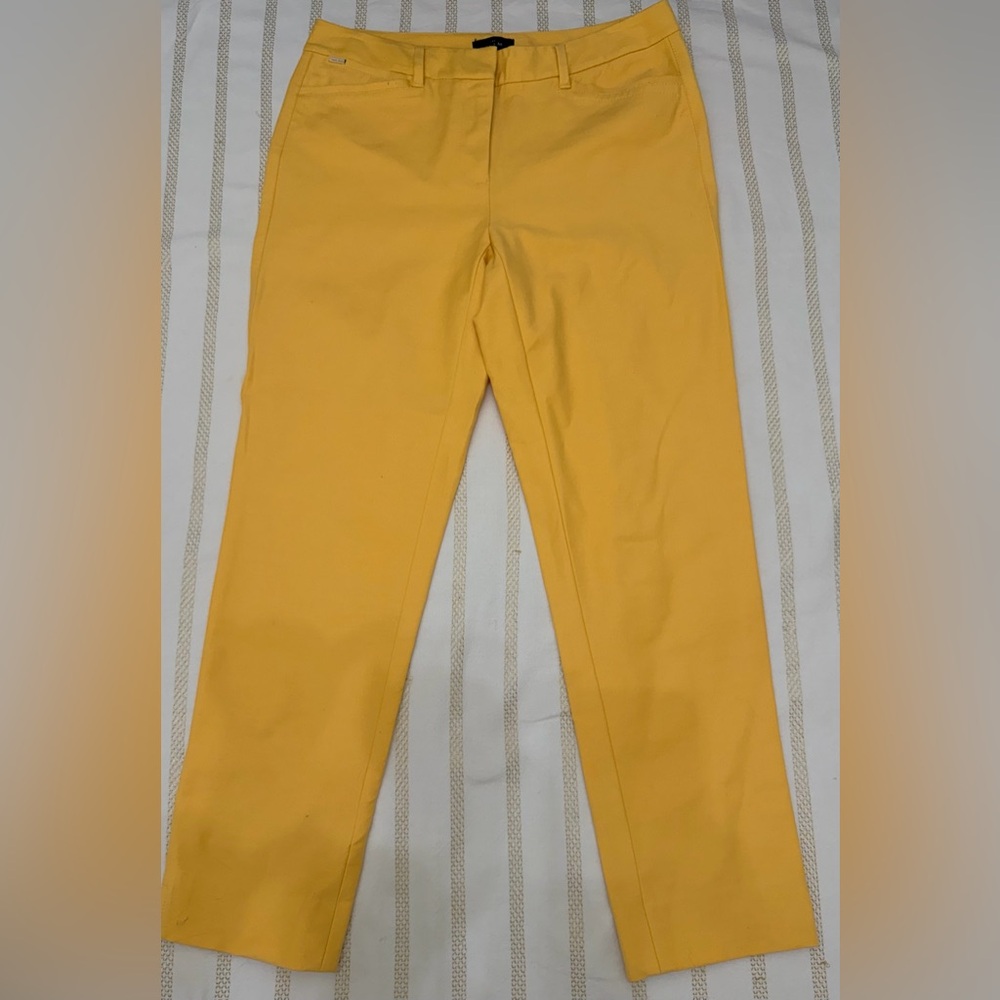White House Black Market Yellow Cropped Ankle Pants - Picture 2 of 9